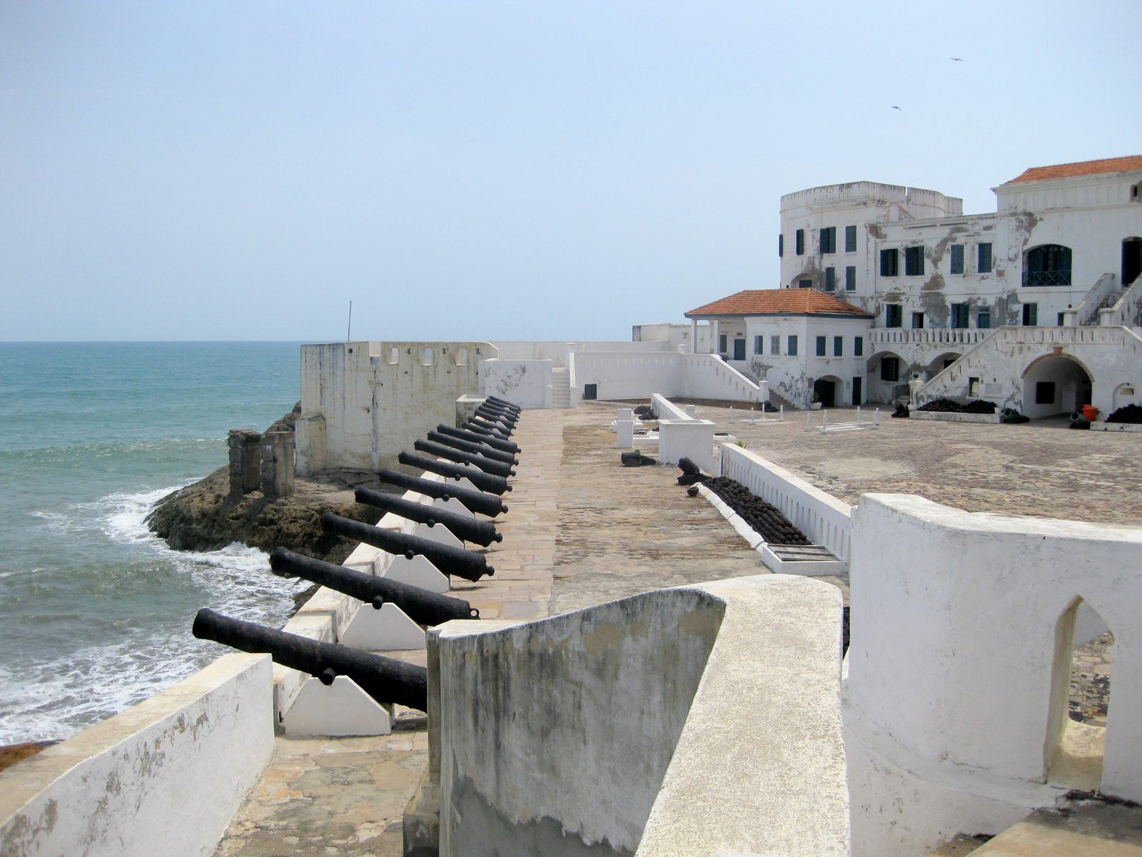 Cape Coast Castle overlooking the ocean